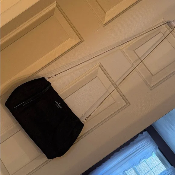 Kate Spade Black Clutch with gold strap - Picture 2 of 11